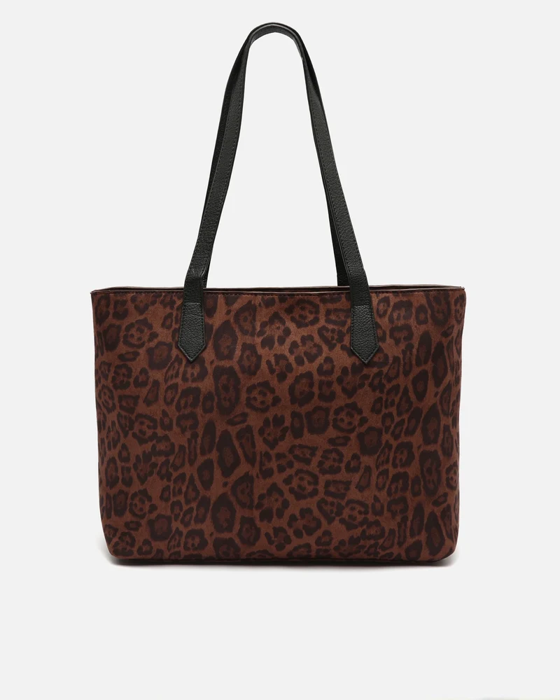 Belbu bolso shopper grande efecto ante animal print