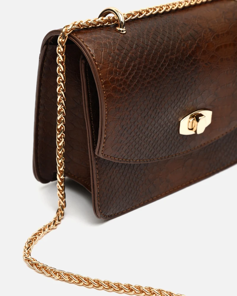 Viela bolso de fiesta pequeño con solapa y estampado animal print