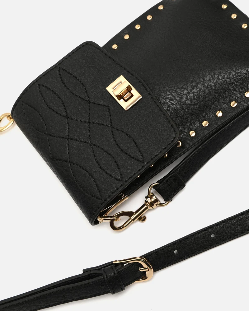 Nairix bolso bandolera mini para móvil con detalles metálicos