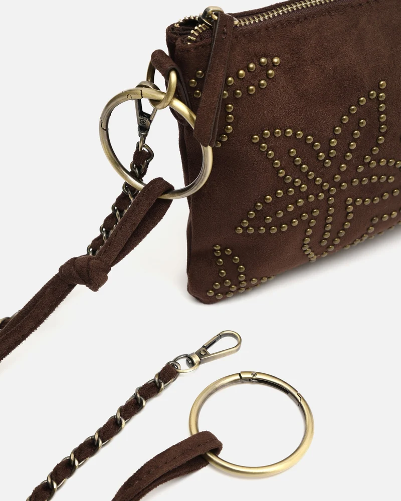 Tachitu-1 bolso de hombro e bandolera pequeño efecto ante con detalles metálicos