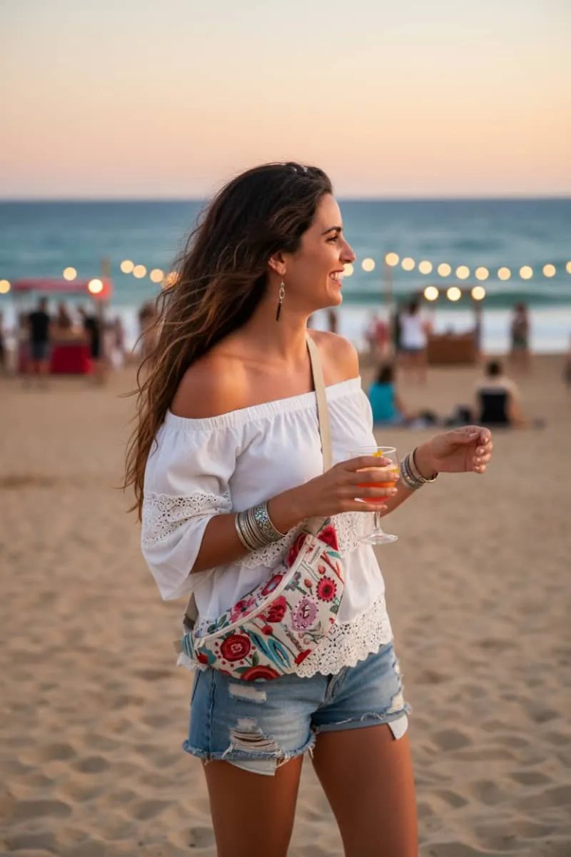 Riñonera bandolera mujer pequeña Floral