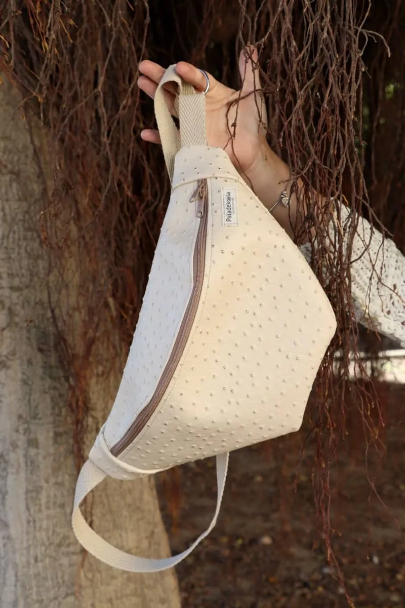 Bandolera cruzada polipiel Beige