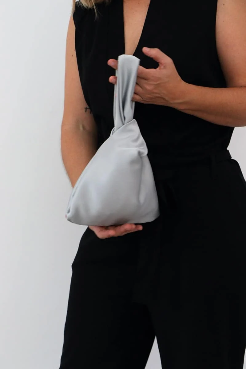 Bolso invitada Plateado satinado
