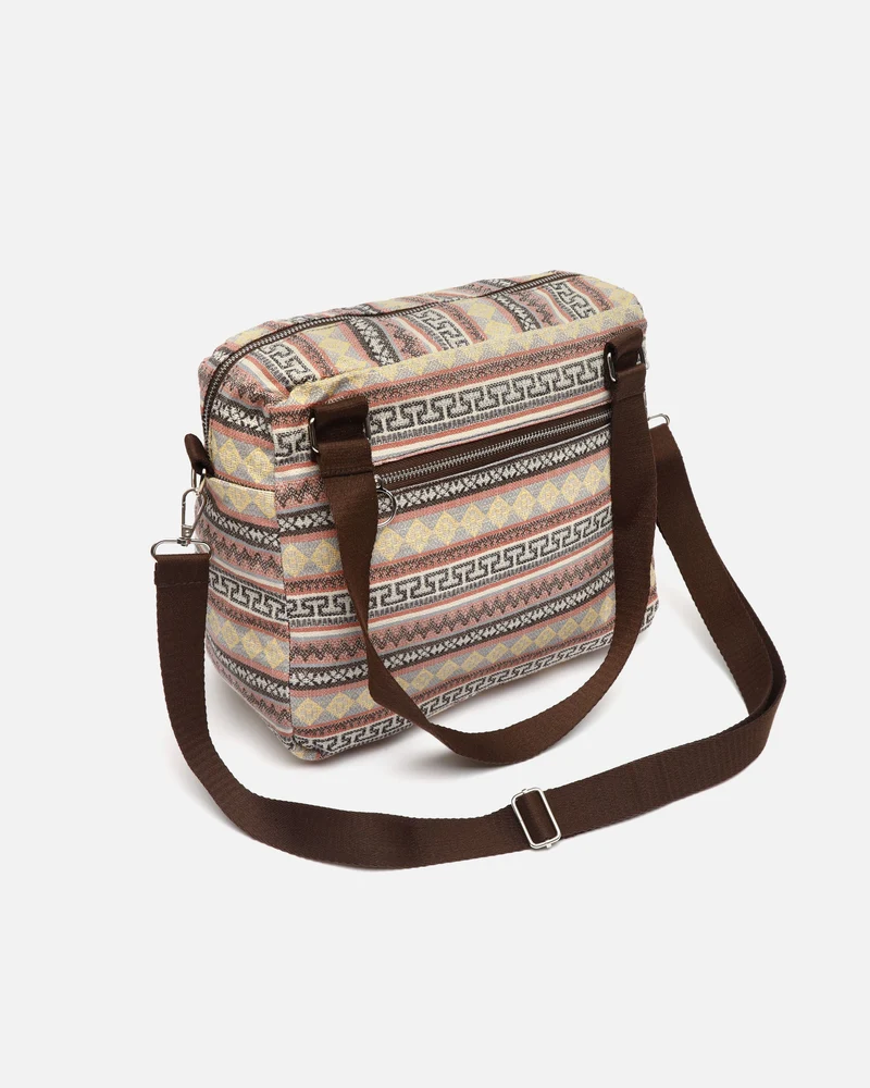 Jaki bolso de hombro con tira bandolera extraíble y estampado jacquard