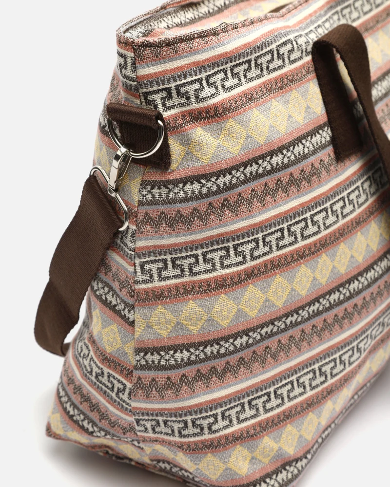 Jaka bolsa fin de semana con estampado jacquard y bandolera extraíble