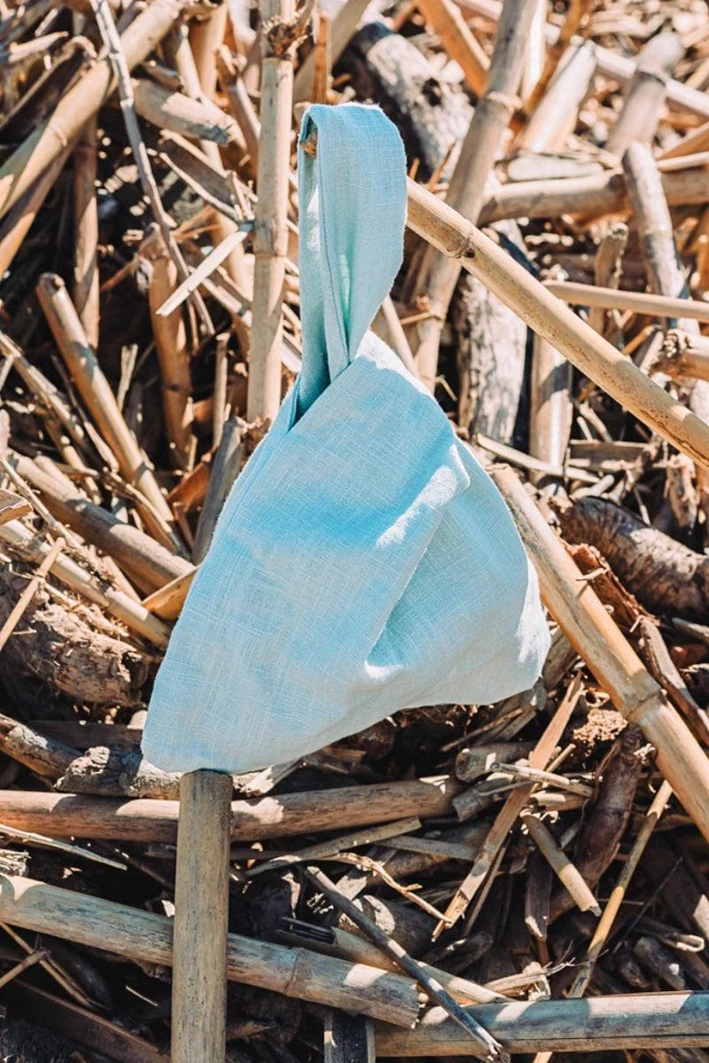 Bolso mano mujer verano lino mint