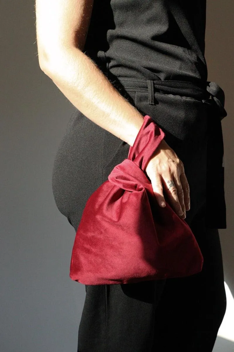 Bolso fiesta terciopelo mujer Granate
