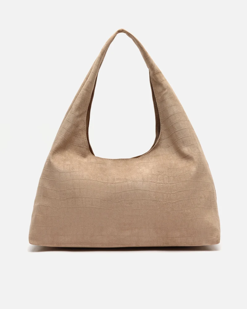 Croqui bolso hobo grande efecto ante con grabado animal print