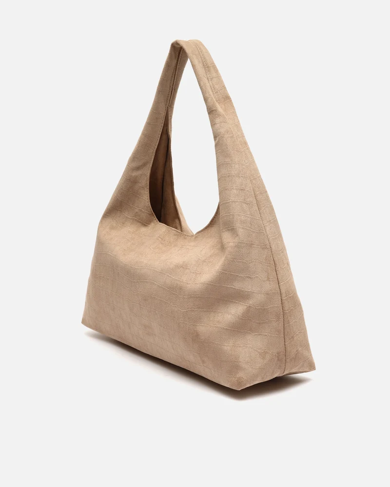 Croqui bolso hobo grande efecto ante con grabado animal print