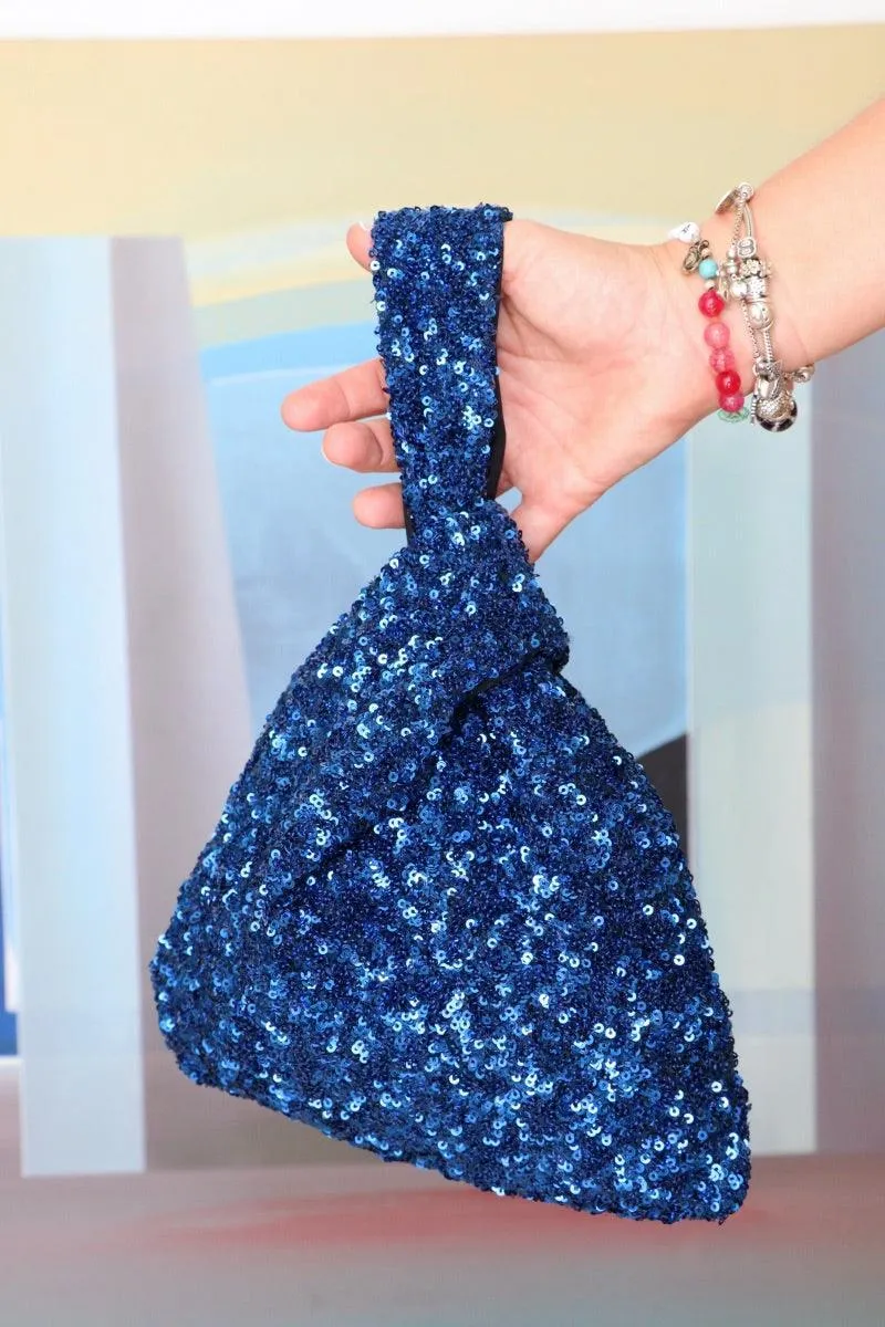 Bolso fiesta lentejuelas Azul