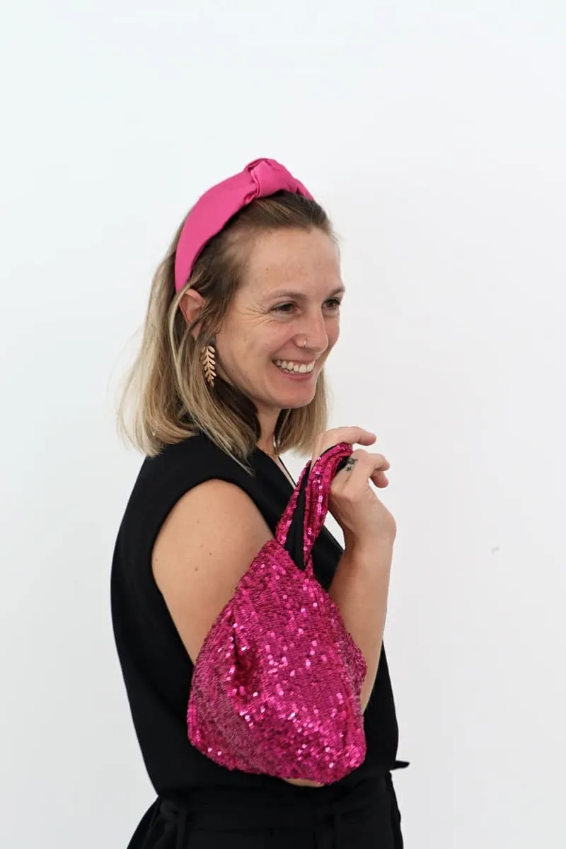 Bolso fiesta lentejuelas Fucsia