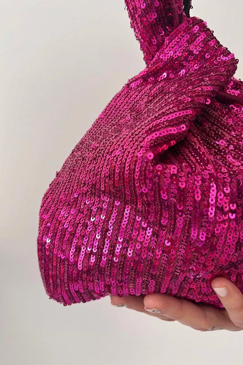 Bolso fiesta lentejuelas Fucsia