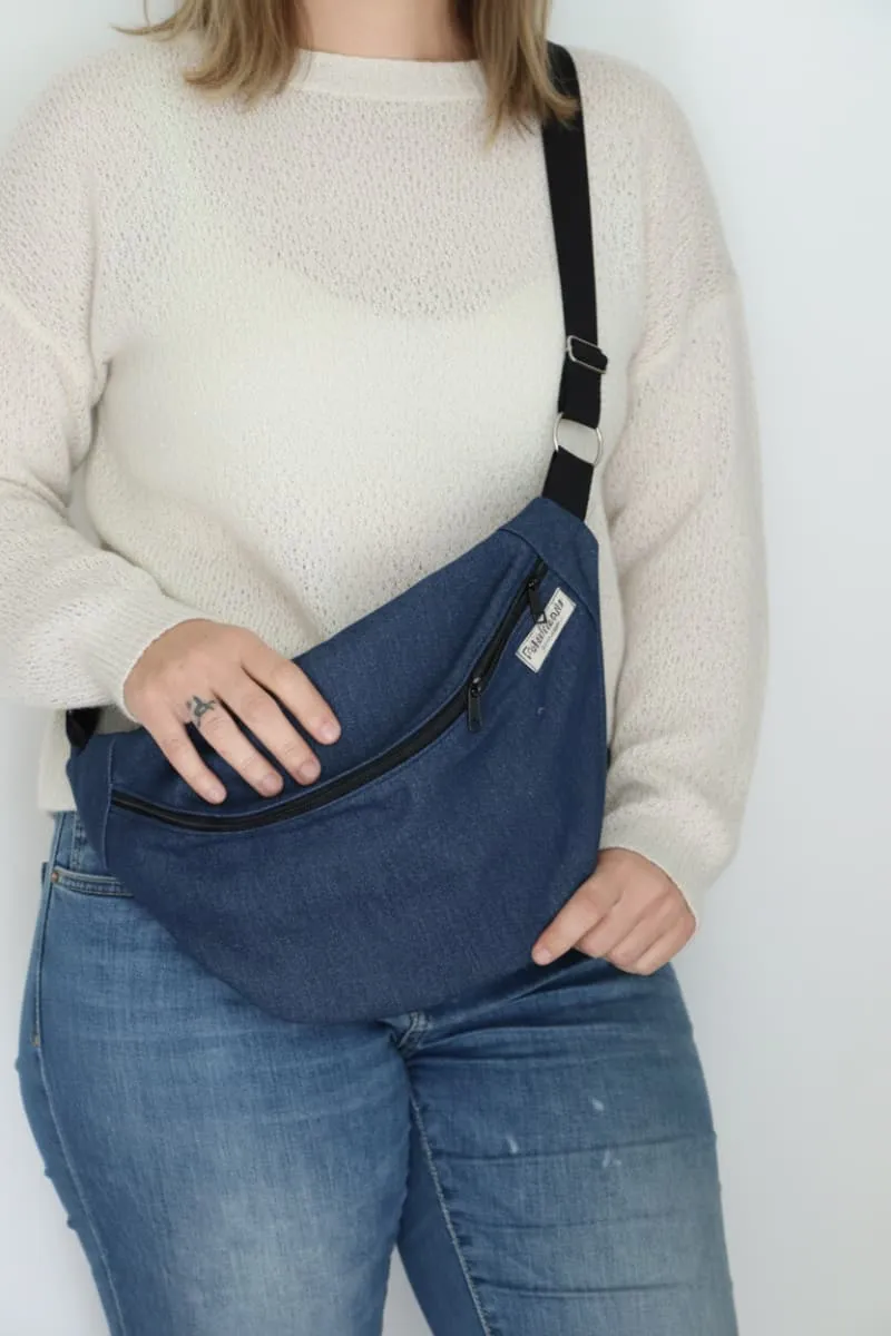 Riñonera bandolera vaquera mujer Azul o Negra