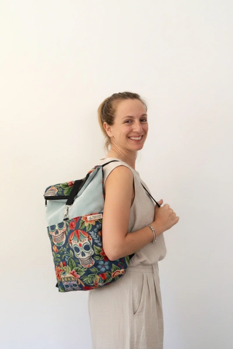 Mochila grande mujer urbana Calavera