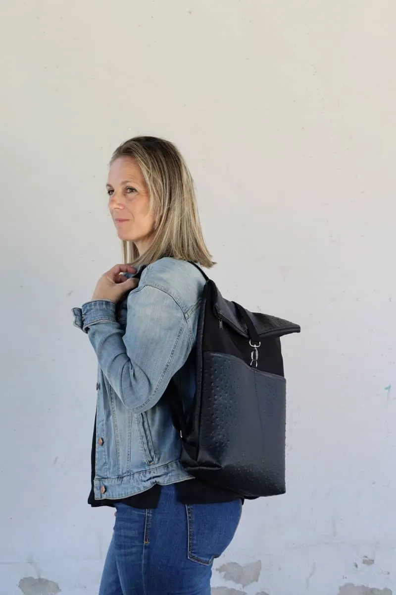 Mochila polipiel grande Negra