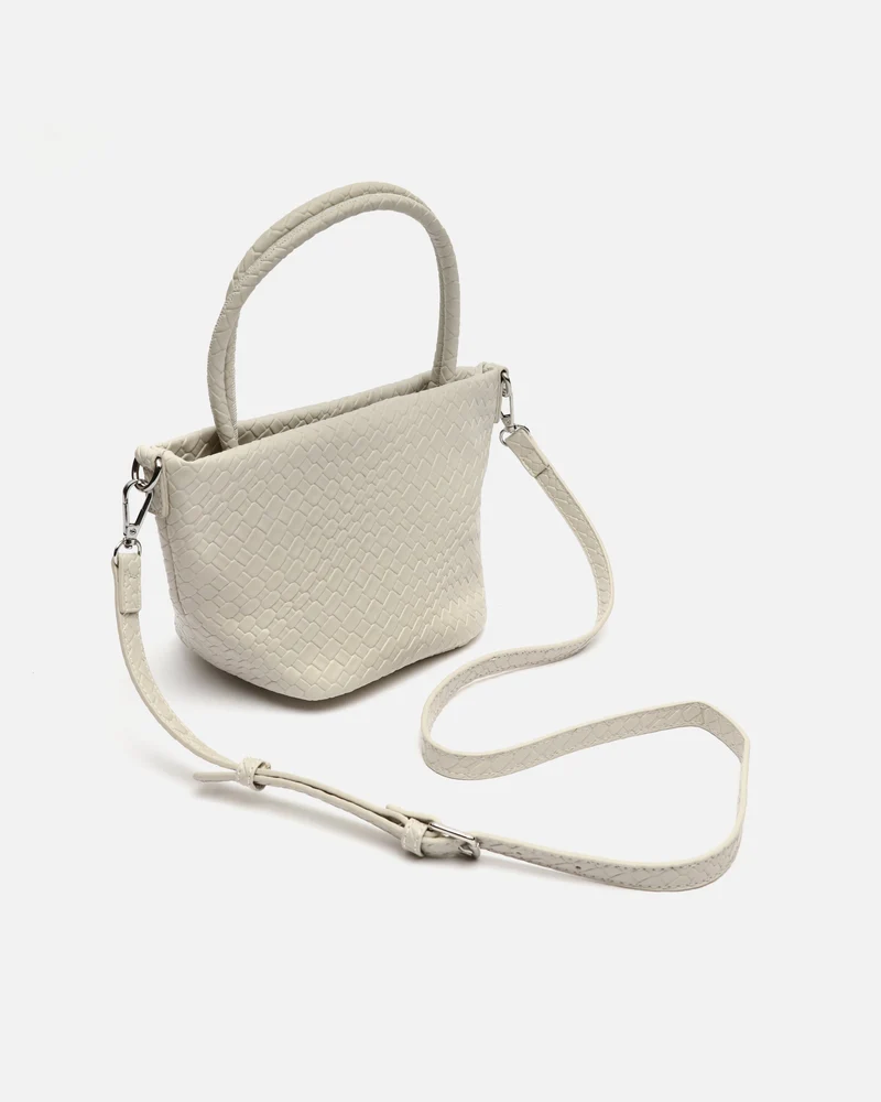 Trena bolso tote pequeño trenzado con asa bandolera extraíble