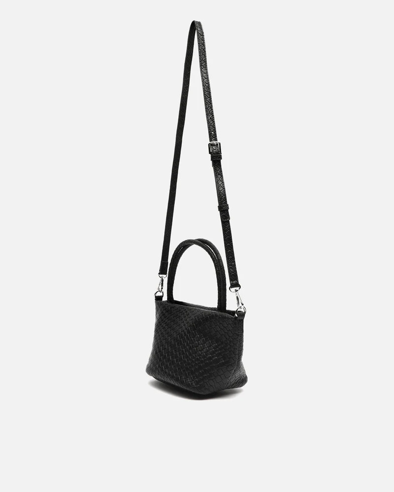Trena bolso tote pequeño trenzado con asa bandolera extraíble