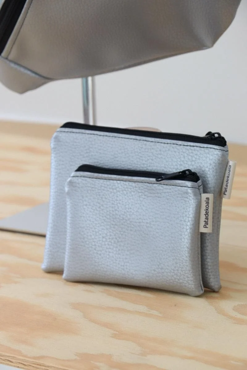 Monedero mujer artesanal Rosa / Morado /Plateado
