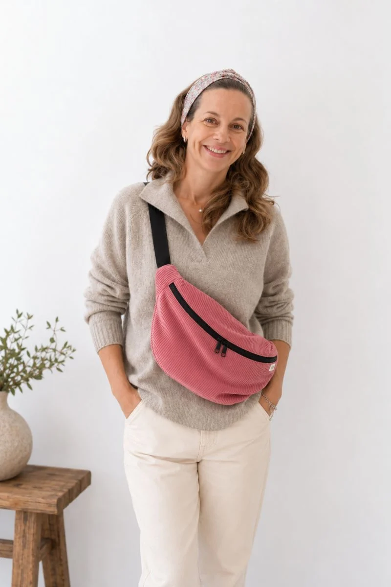 Riñonera bandolera pana Rosa