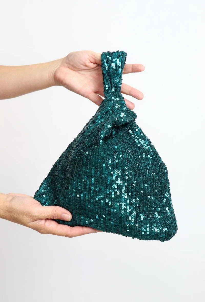 Bolso fiesta lentejuelas Verde esmeralda