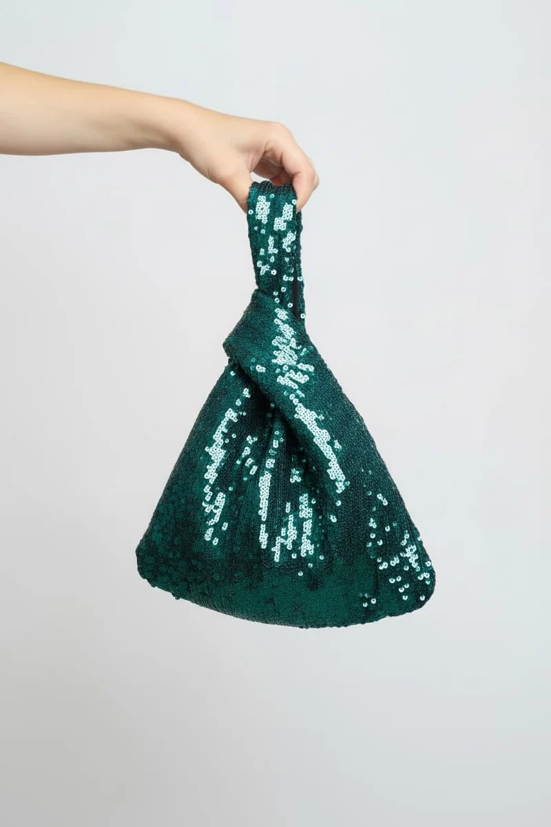 Bolso fiesta lentejuelas Verde esmeralda
