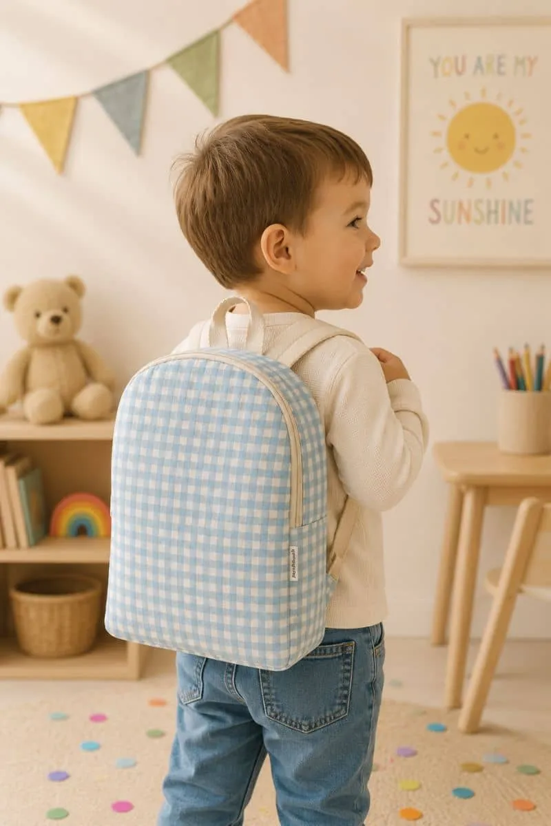 Mochila infantil vichy azul