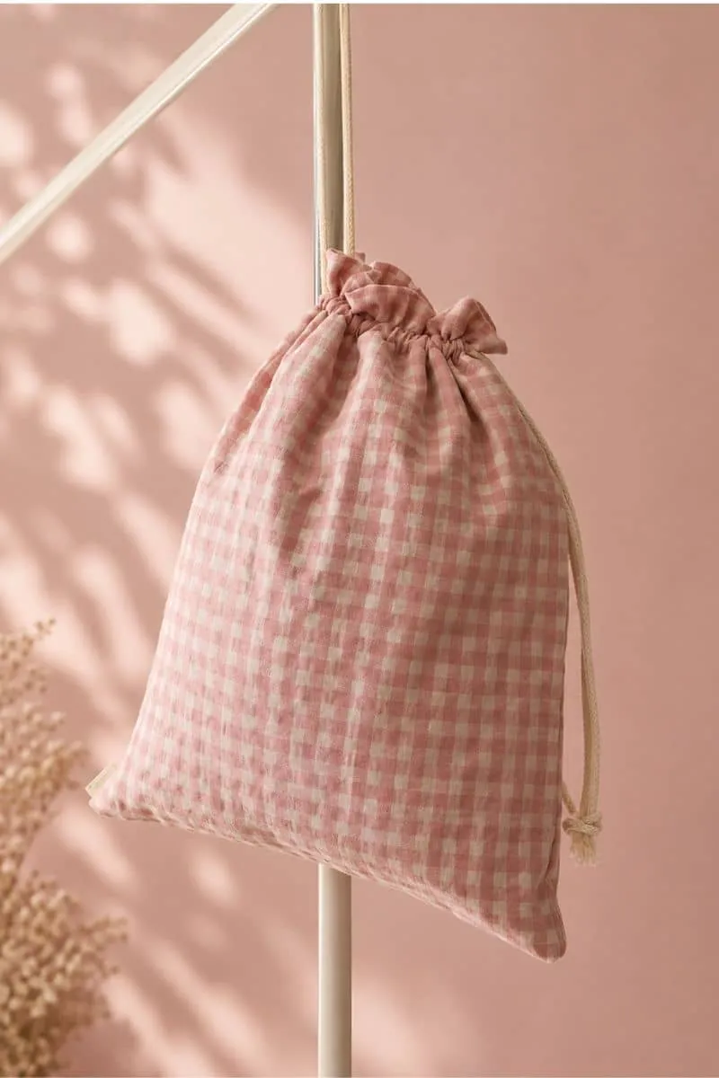 Bolsas multiusos impermeables vichy rosa viejo