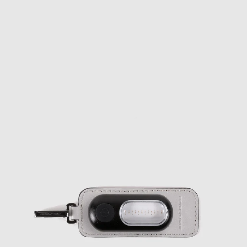 Address tag in pelle con torcia