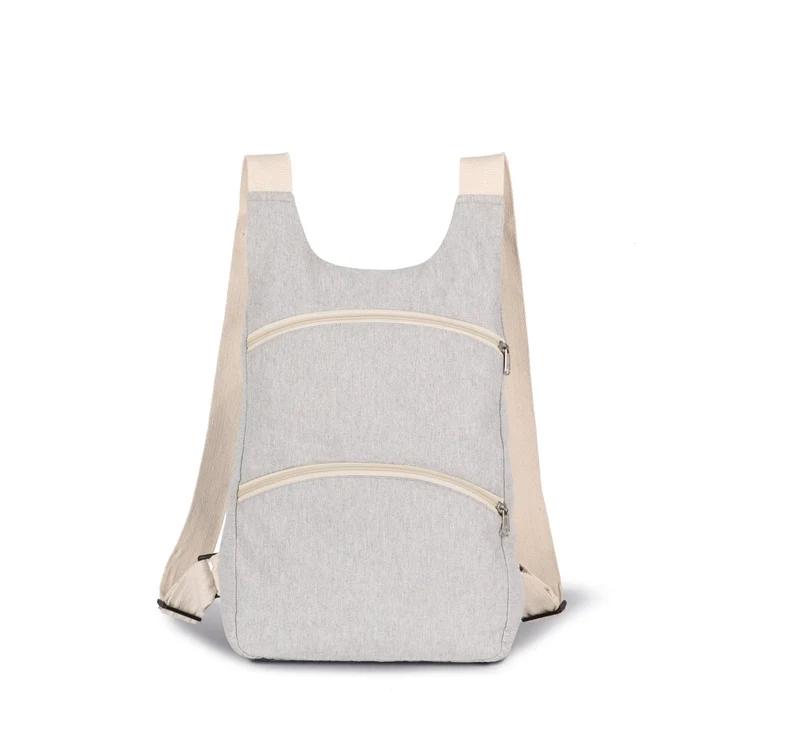 Mochila reciclada com bolso traseiro anti-roubo