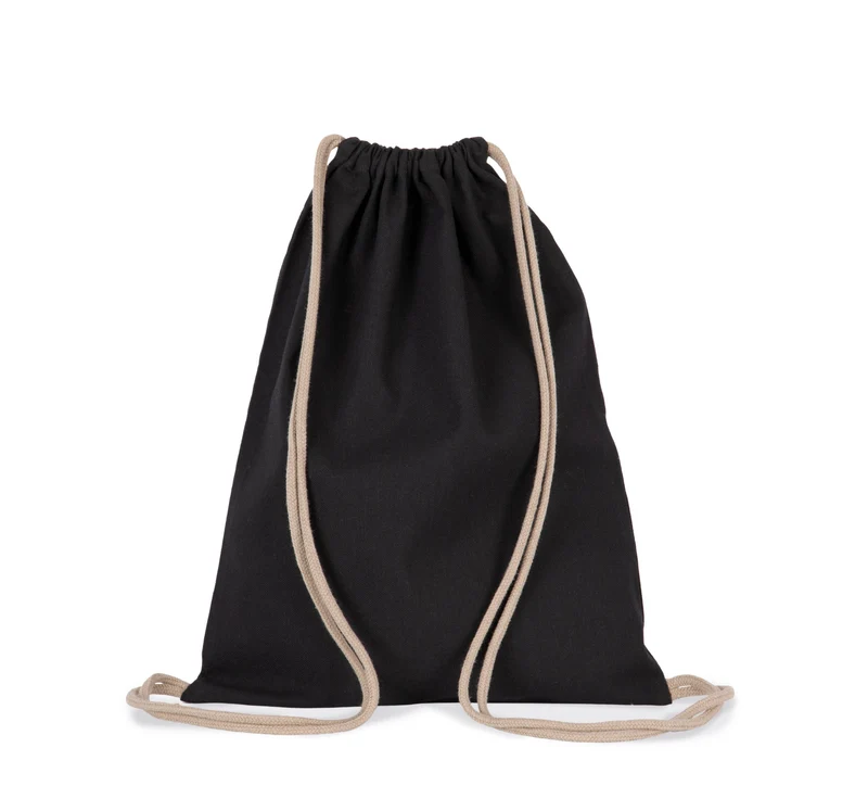 Mochila em material reciclado com cordão de ajuste