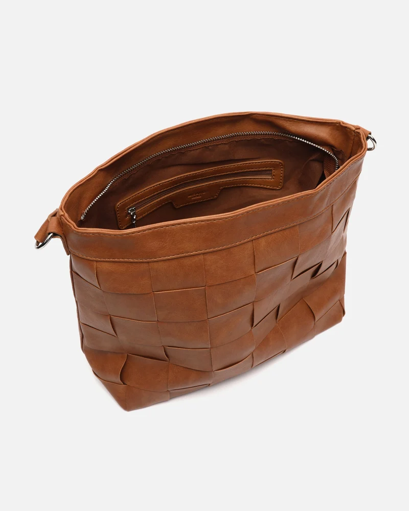 Fuso bolso de hombro trenzado con bandolera extraíble