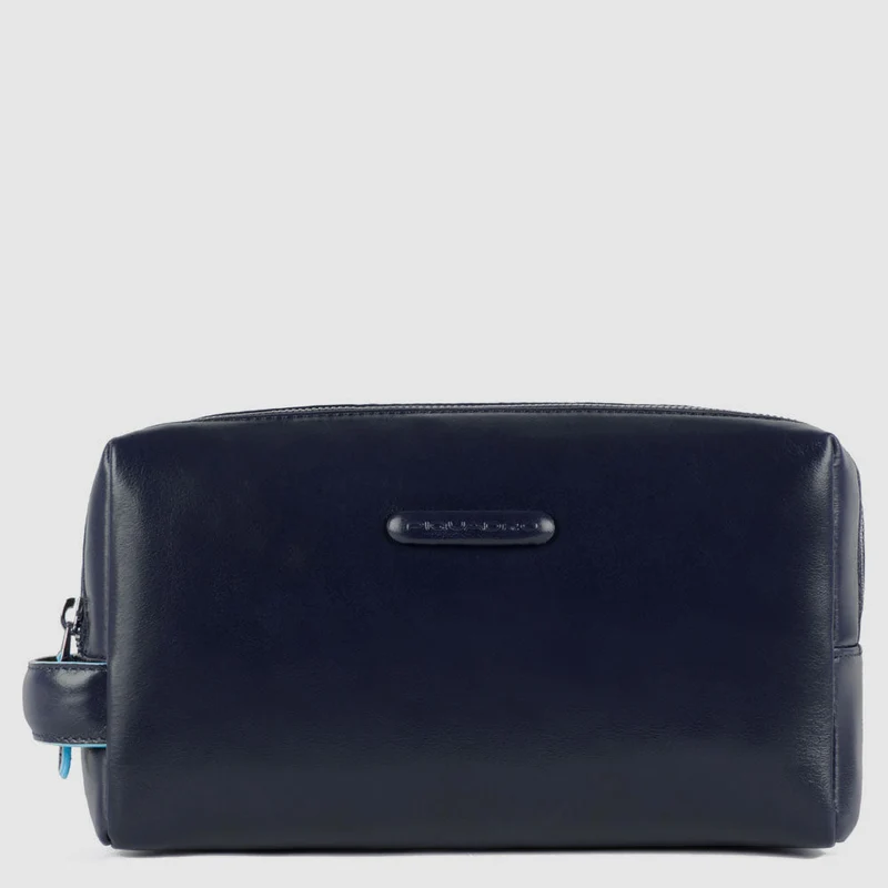 Beauty case uomo in pelle a due scomparti