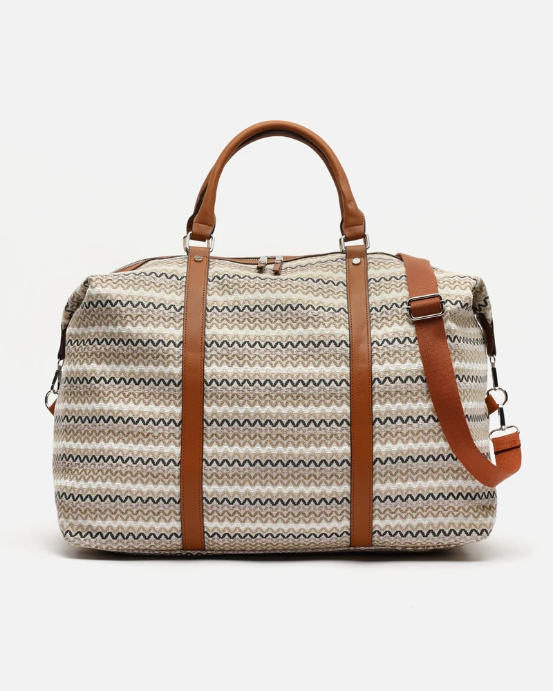Tarvos bolsa fin de semana con estampado jacquard y bandolera extraíble