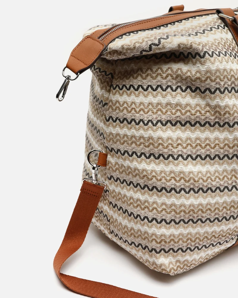 Tarvos bolsa fin de semana con estampado jacquard y bandolera extraíble