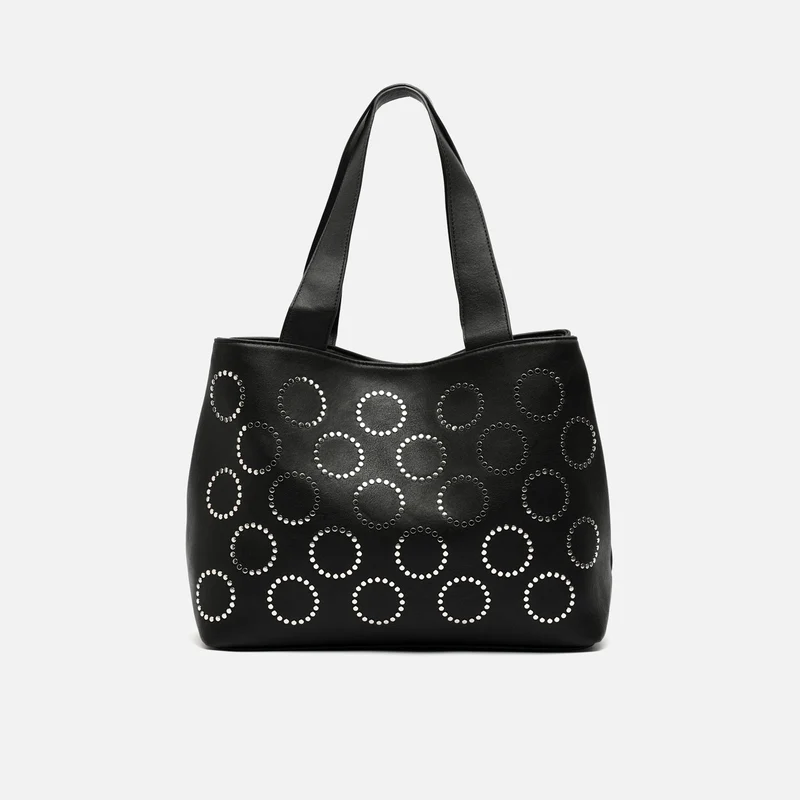 Yura bolso shopper grande con detalles metálicos ED.