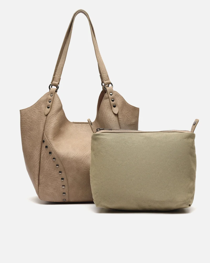 Serenity bolso de hombro con neceser extraíble y detalles metálicos