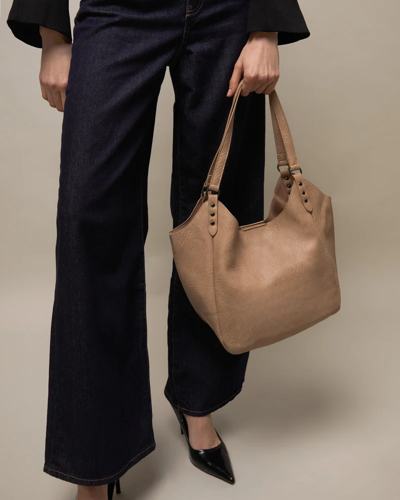 Serenity bolso de hombro con neceser extraíble y detalles metálicos