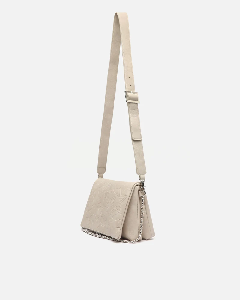 Starti bolso de hombro con solapa y grabado de estrellas con asa bandolera extraíble