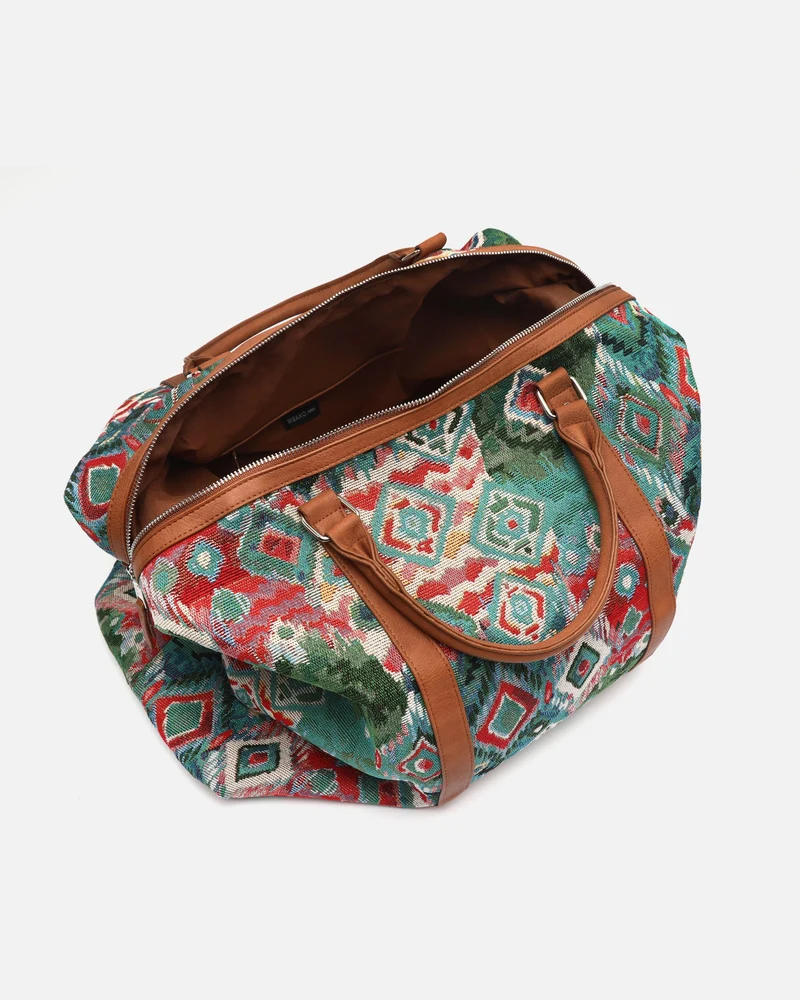 Zaria bolsa fin de semana con estampado jacquard y asa bandolera extraíble