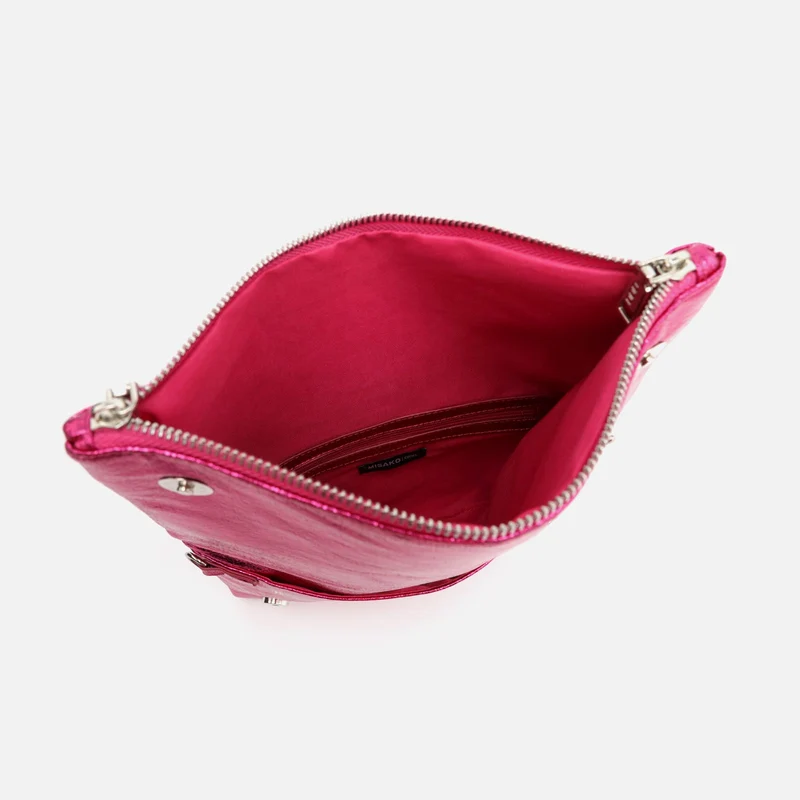 Nagiva bolso bandolera de fiesta con doble correa y acabado metalizado ED.