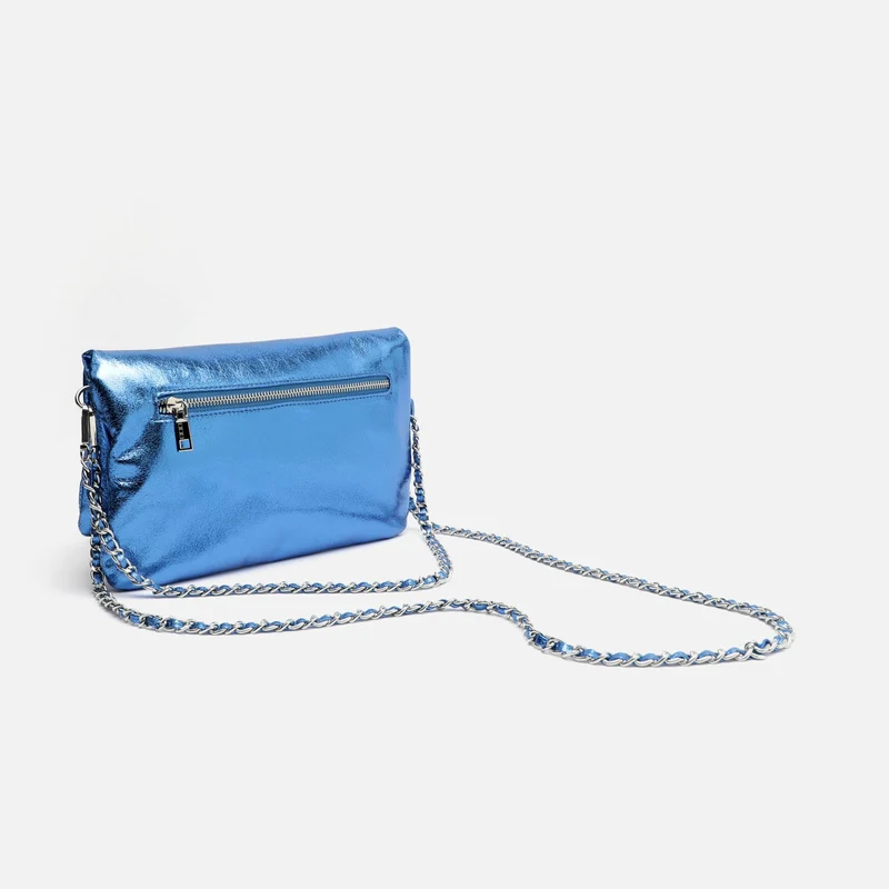 Nagiva bolso bandolera de fiesta con doble correa y acabado metalizado ED.