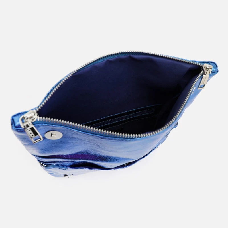 Nagiva bolso bandolera de fiesta con doble correa y acabado metalizado ED.