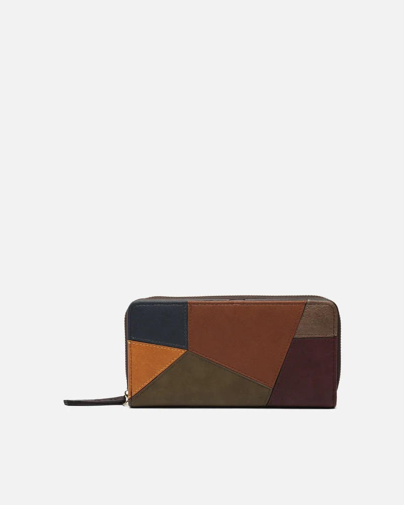 Popu monedero grande con estampado patchwork ED.