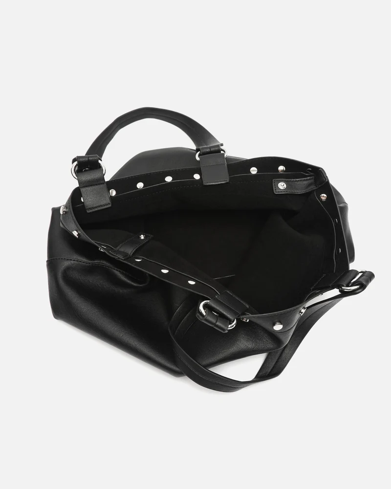 Ukara bolso de hombro grande con detalles metálicos
