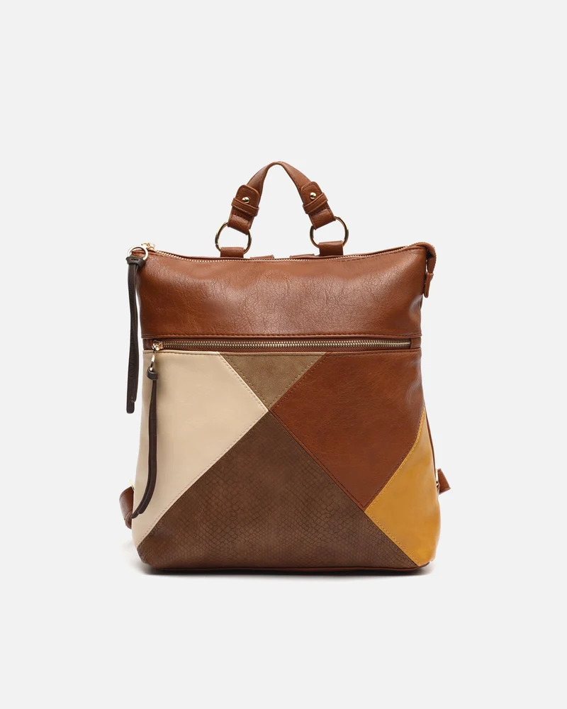 Abeya mochila antirrobo con estampado patchwork