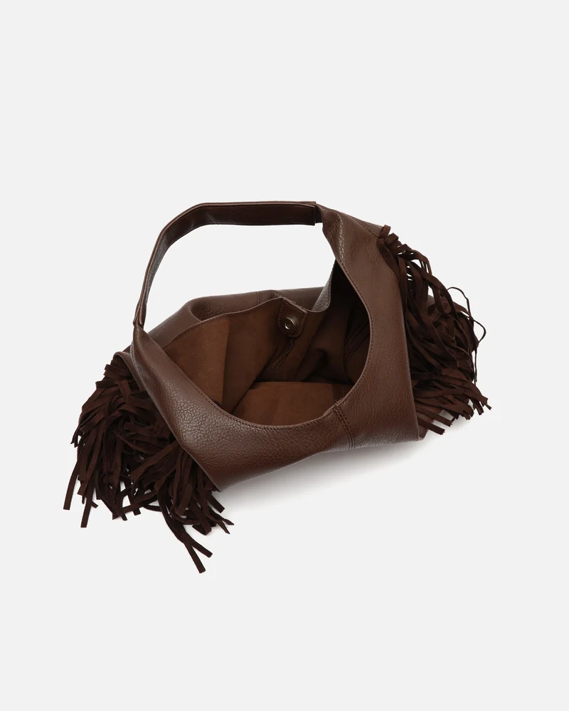 Frinpo bolso hobo con neceser extraíble y detalle flecos
