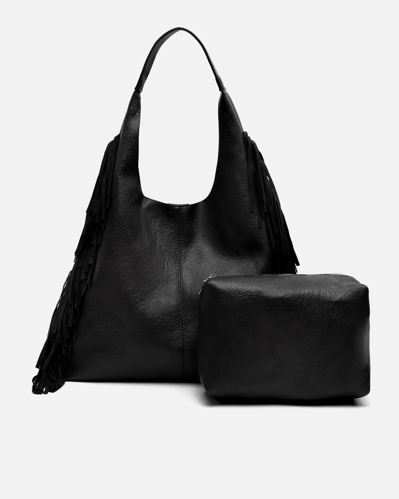 Frinpo bolso hobo con neceser extraíble y detalle flecos