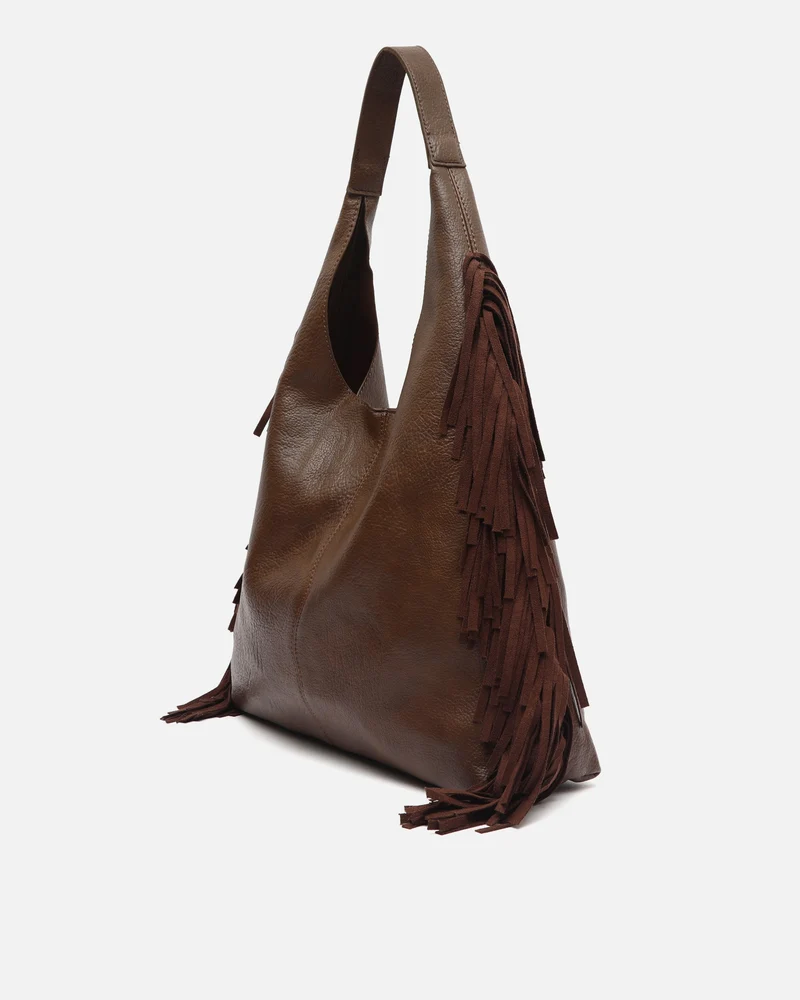 Frinpo bolso hobo con neceser extraíble y detalle flecos