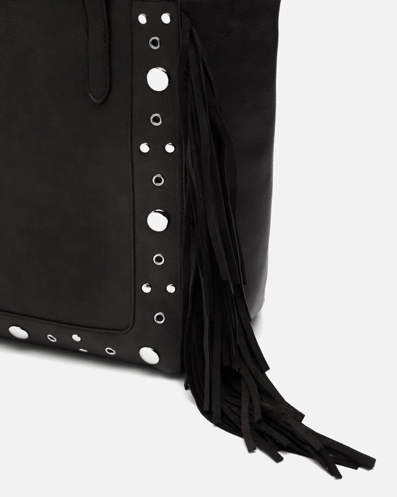 Catrinas bolso shopper grande con detalles metálicos y flecos
