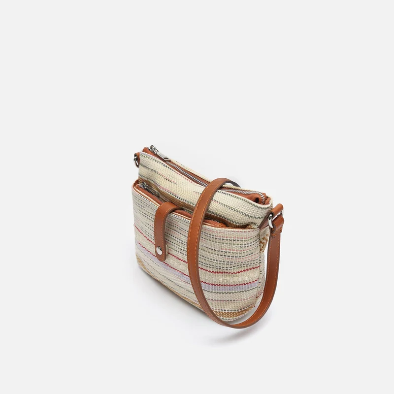 Micu bolso bandolera con estampado jacquard y neceser pequeño